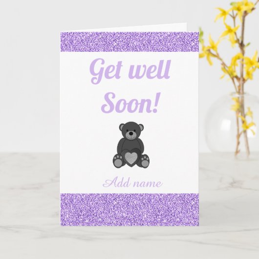 Speciale gepersonaliseerde get well soon kaart (Gele Bloem)