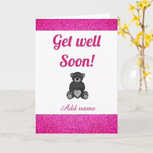 Speciale gepersonaliseerde get well soon kaart (Gele Bloem)