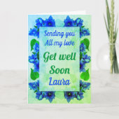 Speciale gepersonaliseerde get well soon kaart (Voorkant)