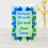 Speciale gepersonaliseerde get well soon kaart (Gele Bloem)