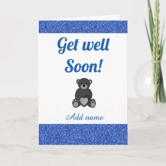 Speciale gepersonaliseerde get well soon kaart (Voorkant)
