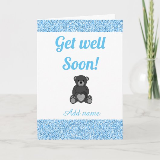 Speciale gepersonaliseerde get well soon kaart (Voorkant)