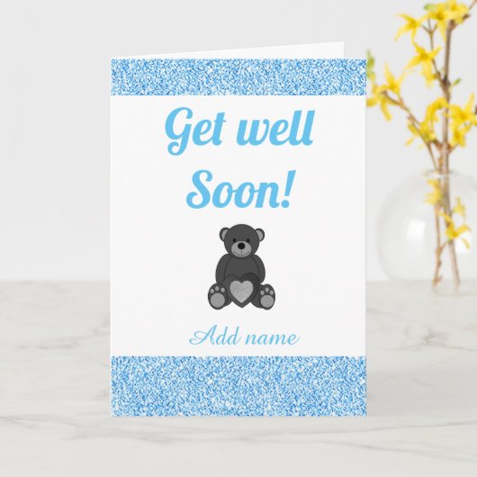 Speciale gepersonaliseerde get well soon kaart (Gele Bloem)
