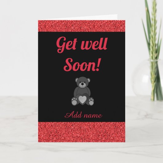 Speciale gepersonaliseerde get well soon kaart (Voorkant)