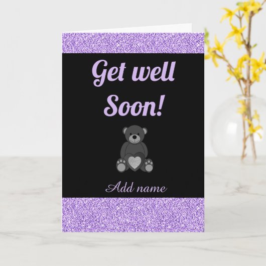 Speciale gepersonaliseerde get well soon kaart (Gele Bloem)
