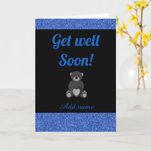 Speciale gepersonaliseerde get well soon kaart (Gele Bloem)