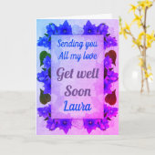 Speciale gepersonaliseerde get well soon kaart (Gele Bloem)