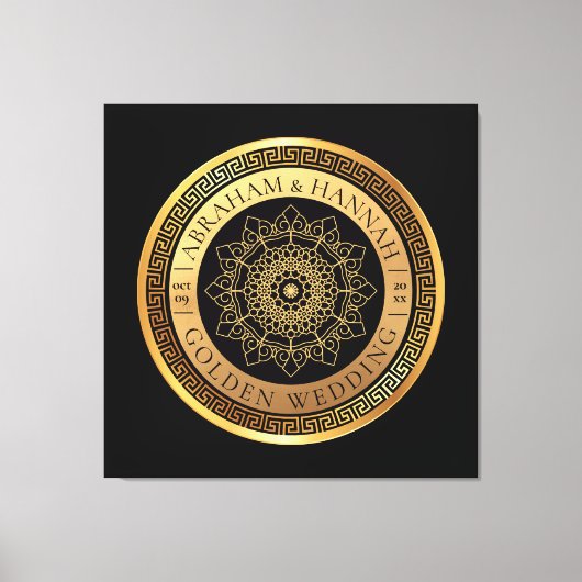 Speciale gepersonaliseerde gouden bruiloft 50 jaar canvas afdruk (Voorkant)