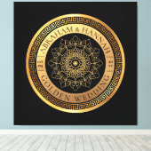 Speciale gepersonaliseerde gouden bruiloft 50 jaar canvas afdruk (Insitu (Houten vloer))