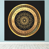 Speciale gepersonaliseerde gouden bruiloft 50 jaar canvas afdruk (Insitu (Houten vloer))