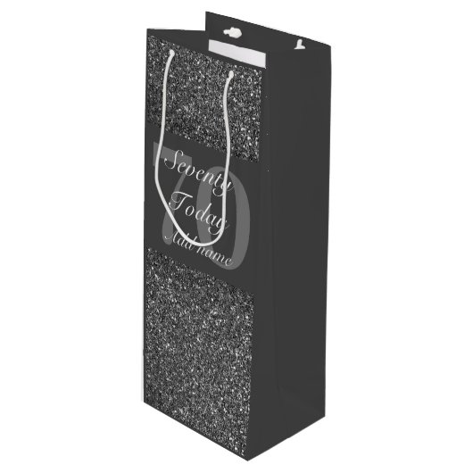 Speciale gepersonaliseerde leeftijd verjaardagscad wijn cadeautas (Voorkant Gekanteld)