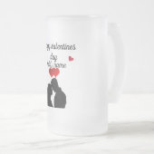 Speciale gepersonaliseerde Valentijn's Day glazen  Matglas Bierpul (Voorkant rechts)