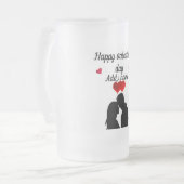 Speciale gepersonaliseerde Valentijn's Day glazen  Matglas Bierpul (Voorkant links)