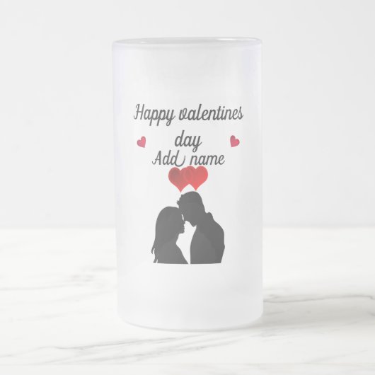 Speciale gepersonaliseerde Valentijn's Day glazen  Matglas Bierpul (Center)