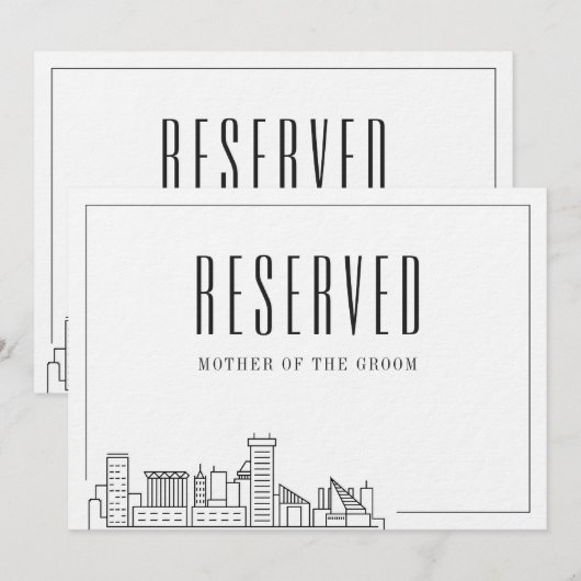 Speciale gereserveerde stoel | Baltimore Bruiloft Kaart (Voorkant / Achterkant)