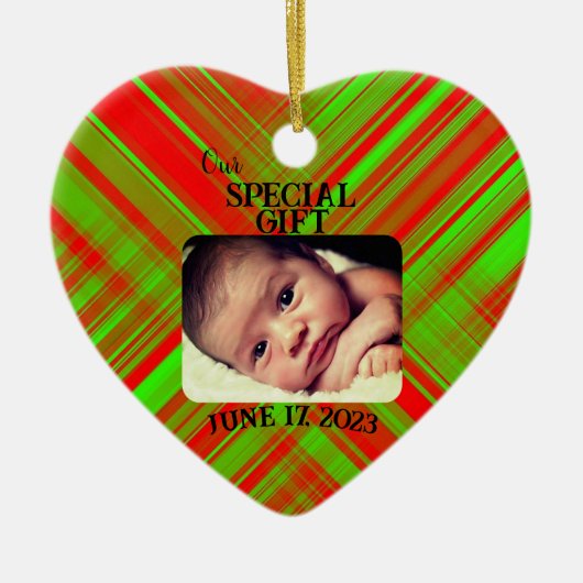 Speciale Gift Hart Foto Acryl Ornament (Voorkant)