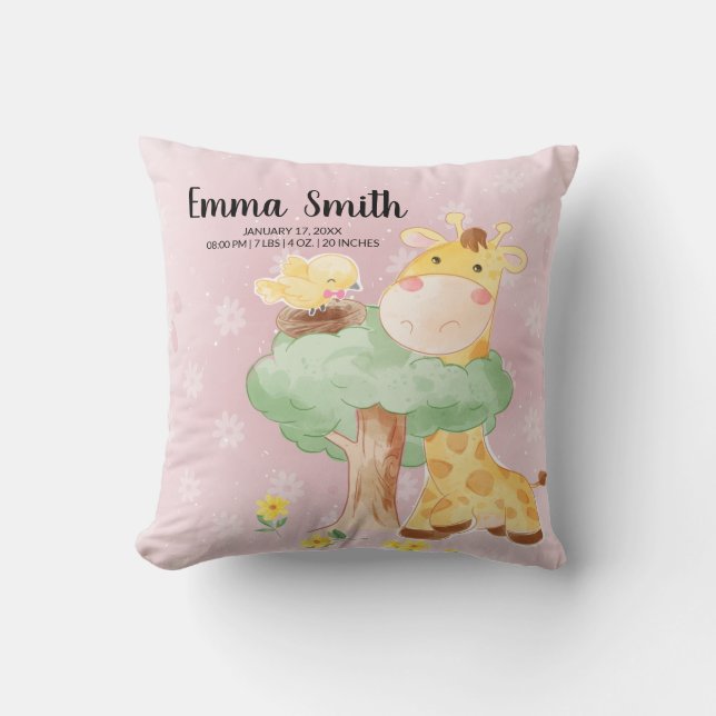 Speciale Giraffe Baby shower Sierkussen voor lever (Voorkant)