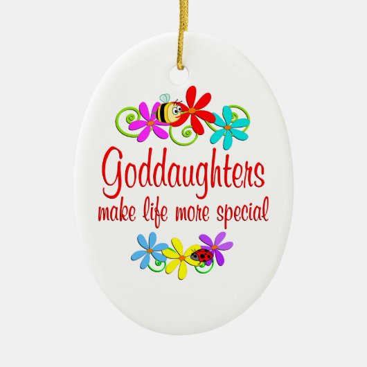 Speciale goddochter keramisch ornament (Voorkant)
