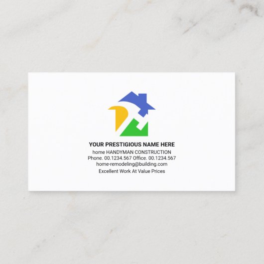 Speciale Gold Handyman tools op hout Visitekaartje (Achterkant)