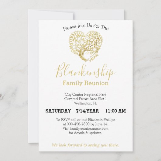 Speciale Gold Heart Tree-serie reünie White Kaart (Voorkant)