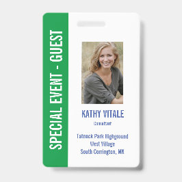 Speciale Golf Event Gast ID Badge