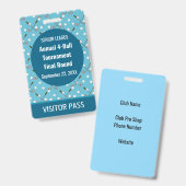 Speciale Golf Event Security Pass Badge (Voor- en achterkant)