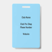 Speciale Golf Event Security Pass Badge (Achterkant)