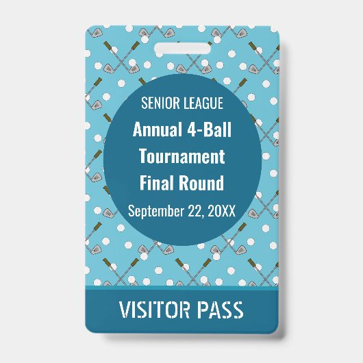 Speciale Golf Event Security Pass Badge (Voorzijde)