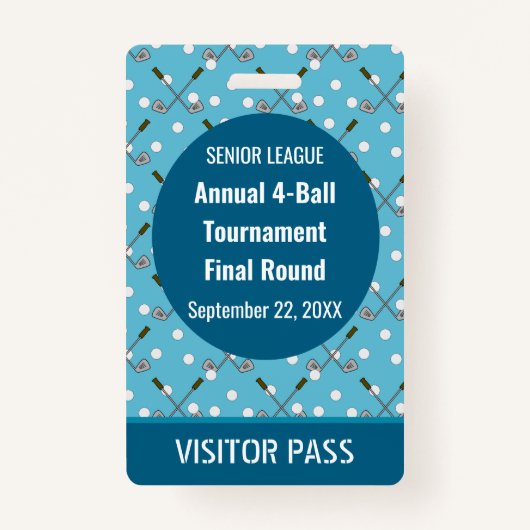Speciale Golf Event Security Pass Badge (Voorkant)