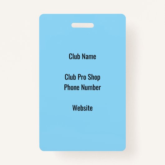 Speciale Golf Event Security Pass Badge (Achterkant)