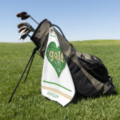 Speciale GOLF-levenswijze wit/groen/mosterd Golfhanddoek (Groen)