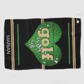 Speciale GOLF-manier van leven zwart/groen/mosterd Golfhanddoek (Horizontaal)