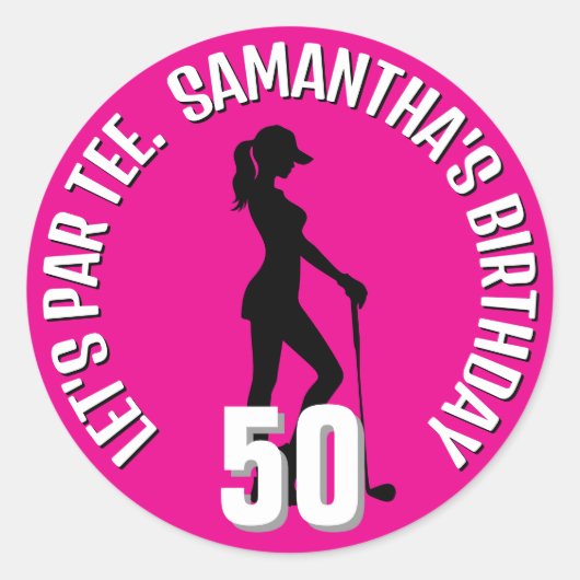 Speciale Golf Verjaardag Verrassing Ronde Sticker (Voorkant)