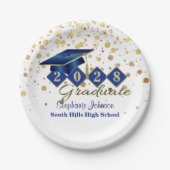 Speciale Graduation Party Blue & Gold 20XX Papieren Bordje (Voorkant)