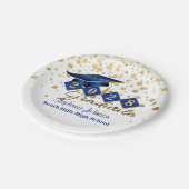 Speciale Graduation Party Blue & Gold 20XX Papieren Bordje (Gekanteld)