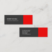 Speciale Grijze Rode Unieke Elegante Norm Mini Visitekaartje (Voorkant / Achterkant)