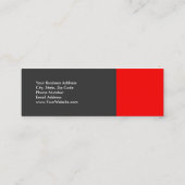 Speciale Grijze Rode Unieke Elegante Norm Mini Visitekaartje (Achterkant)