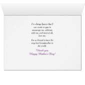 Speciale grootmoeder roze rozen Moederdag Kaart (Binenzijde Horizontaal (Onderkant))