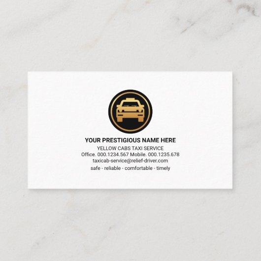 Speciale Hackney Carriage Lines Visitekaartje (Achterkant)