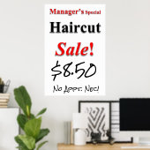 Speciale haircut Poster Beauty Salon (Thuiskantoor)