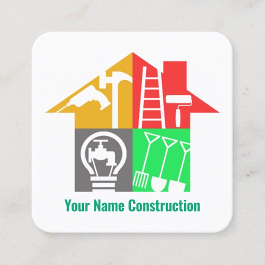 Speciale Handyman Tools Bouwbouwers Vierkante Visitekaartje (Voorkant)