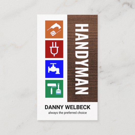 Speciale Handyman Tools Timber Layer Visitekaartje (Voorkant)