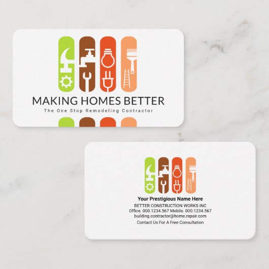 Speciale handymantebrander visitekaartje (Voorkant / Achterkant)