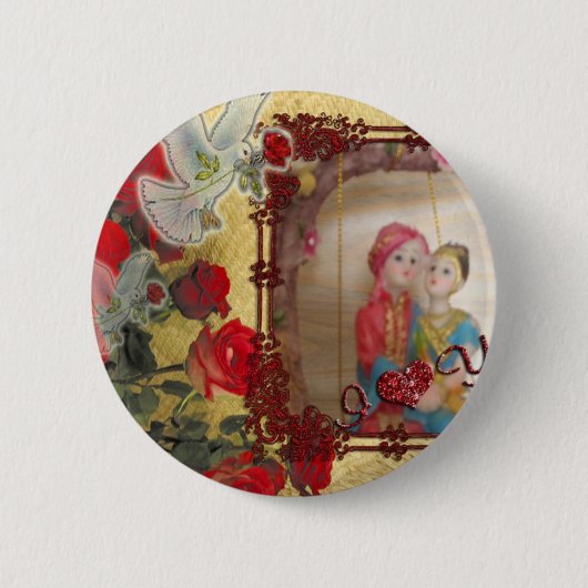 Speciale Happy Valentijn-liefhebbers Ronde Button 5,7 Cm (Voorkant)