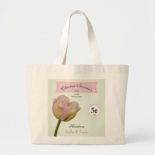 Speciale Heirloom Bulbs en Seeds Tulip Garden Grote Tote Bag (Voorkant)