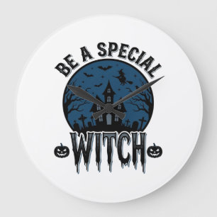 Speciale Heksen Halloween Vintage Gravure Ontwerp_ Grote Klok