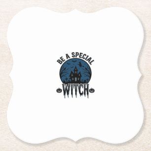 Speciale Heksen Halloween Vintage Gravure Ontwerp_ Kartonnen Onderzetters