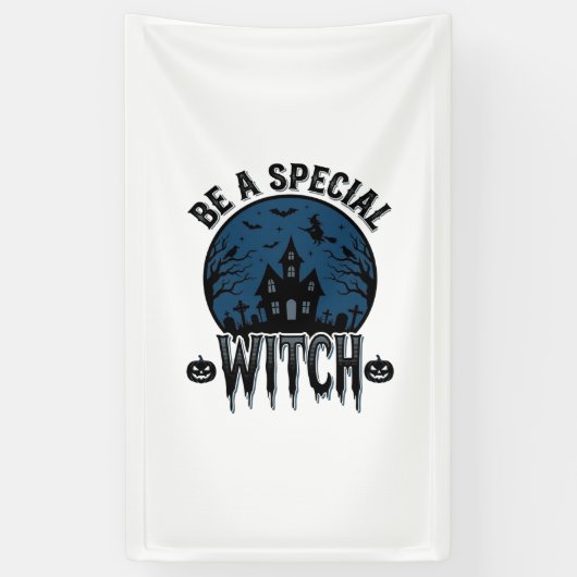 Speciale Heksen Halloween Vintage Gravure Ontwerp_ Spandoek (Verticaal)