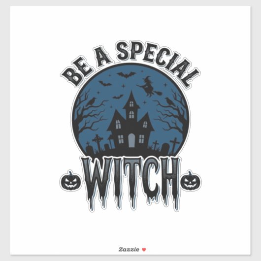 Speciale Heksen Halloween Vintage Gravure Ontwerp_ Sticker (Vel)