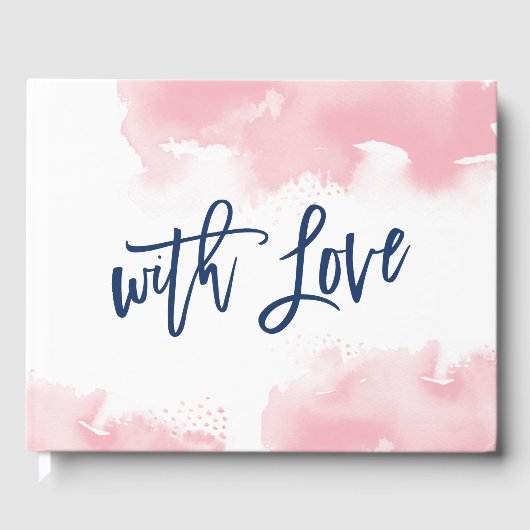 SPECIALE HERINNERING cute roze waterverf handgesch Gastenboek (Voorkant)